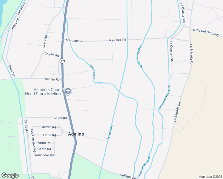 map of restaurants, bars, coffee shops, grocery stores, and more near 18 Barreras Trail in Los Lunas