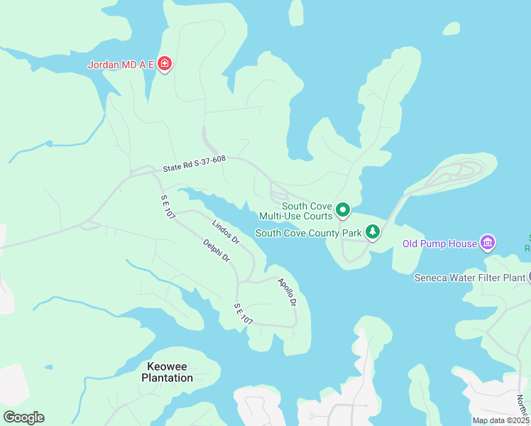 map of restaurants, bars, coffee shops, grocery stores, and more near 9056 Crystal Lane in Seneca