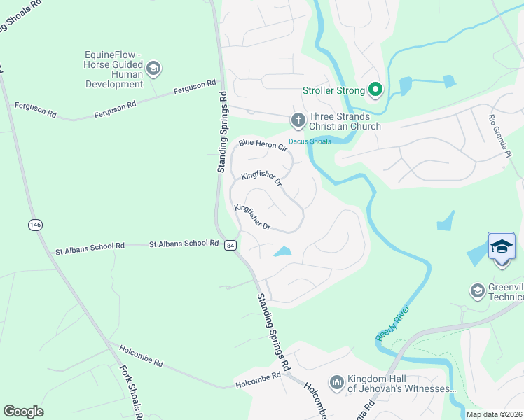 map of restaurants, bars, coffee shops, grocery stores, and more near 2 Grackle Court in Simpsonville