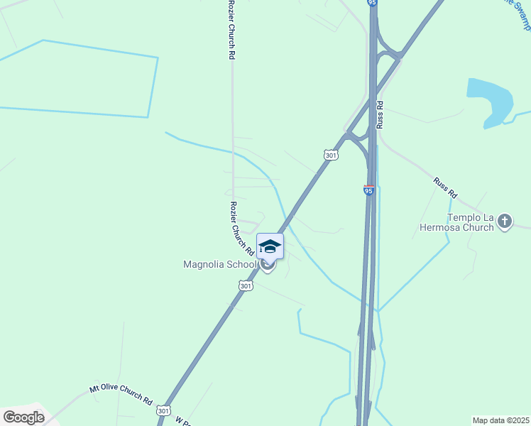 map of restaurants, bars, coffee shops, grocery stores, and more near 507 Pine Log Road in Lumberton