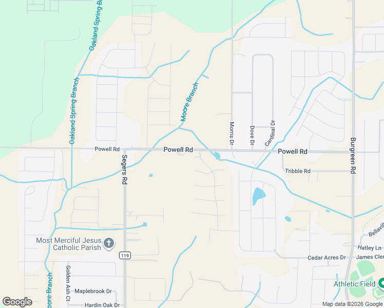map of restaurants, bars, coffee shops, grocery stores, and more near 28714 Powell Road in Madison