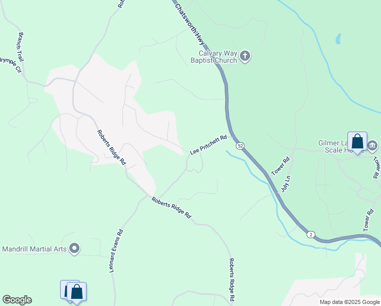 map of restaurants, bars, coffee shops, grocery stores, and more near 414 Lee Pritchett Road in Ellijay