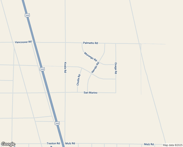 map of restaurants, bars, coffee shops, grocery stores, and more near Frontera Road in Helendale