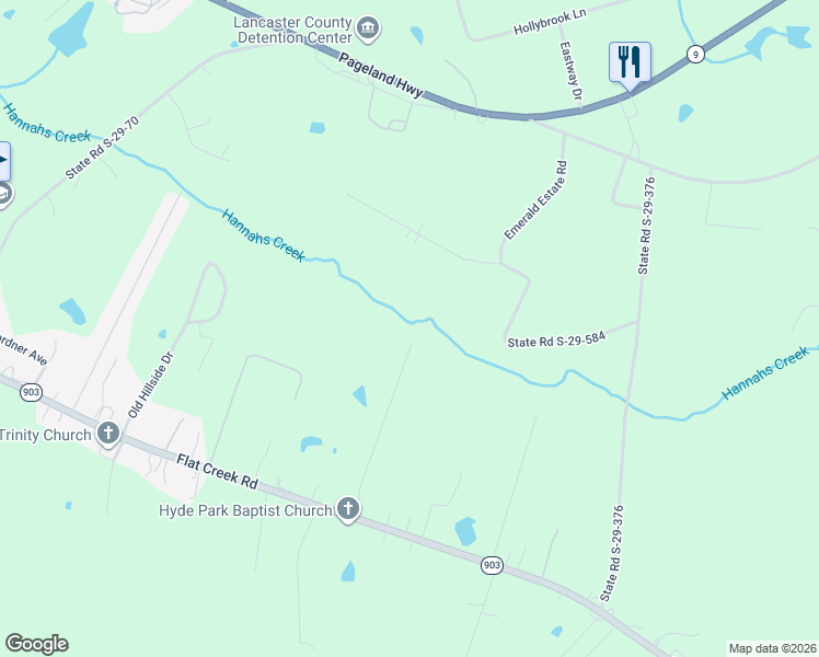 map of restaurants, bars, coffee shops, grocery stores, and more near 2159 Gunnars Ridge Road in Lancaster