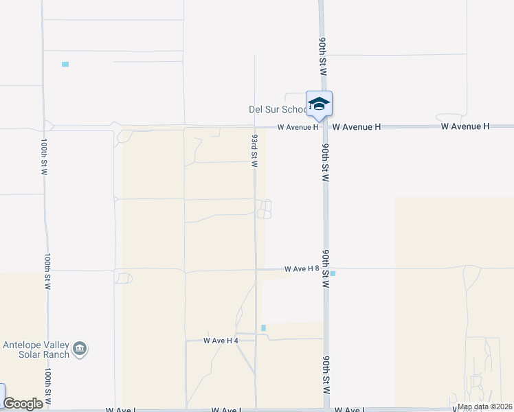 map of restaurants, bars, coffee shops, grocery stores, and more near 9200 West Avenue H in Lancaster