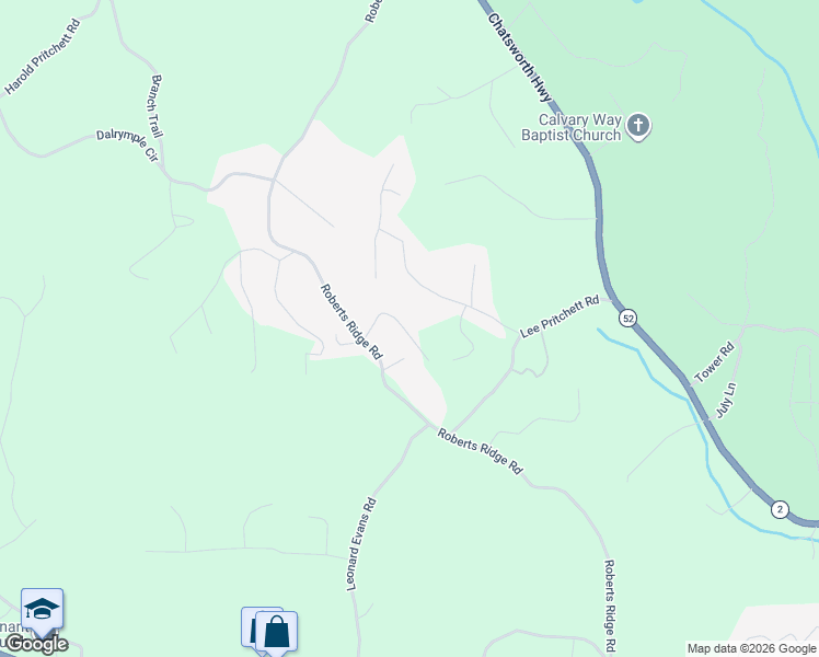 map of restaurants, bars, coffee shops, grocery stores, and more near 177 Carolyn Drive in Ellijay