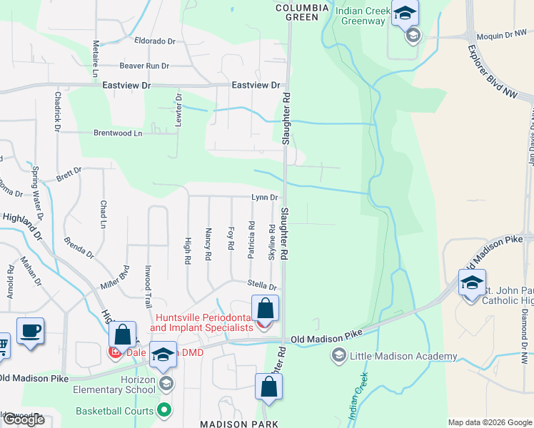 map of restaurants, bars, coffee shops, grocery stores, and more near 225 Skyline Road in Madison
