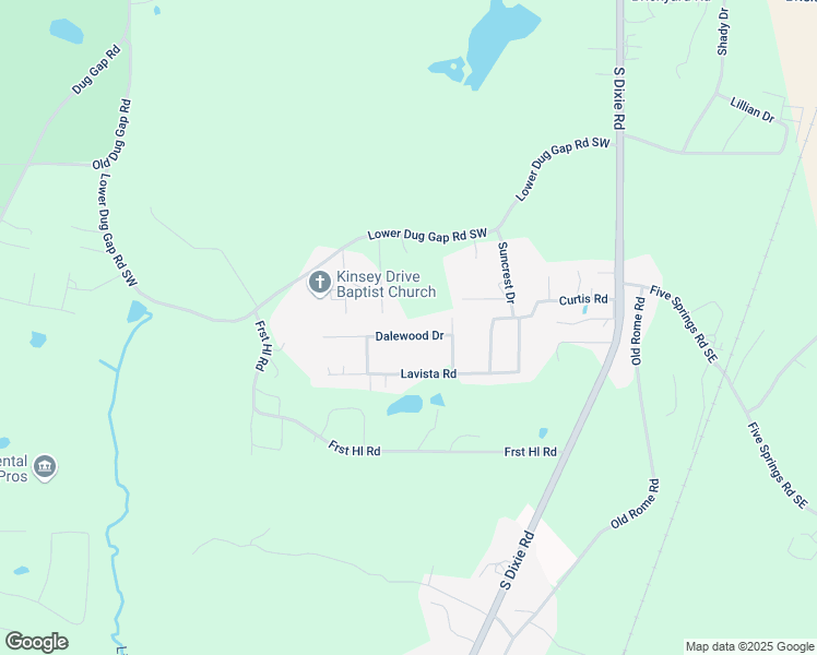 map of restaurants, bars, coffee shops, grocery stores, and more near 406 Dalewood Drive in Dalton