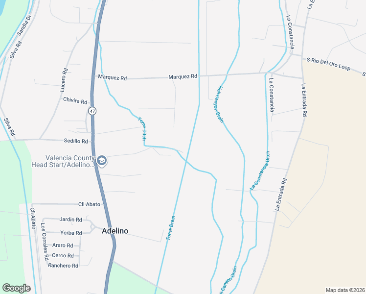 map of restaurants, bars, coffee shops, grocery stores, and more near 18 Barreras Trail in Los Lunas