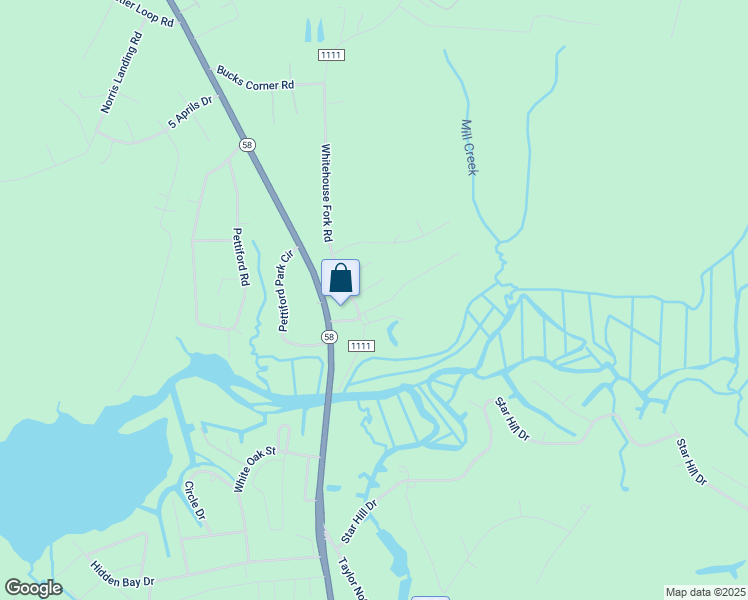map of restaurants, bars, coffee shops, grocery stores, and more near 103 South Winds Court in Swansboro