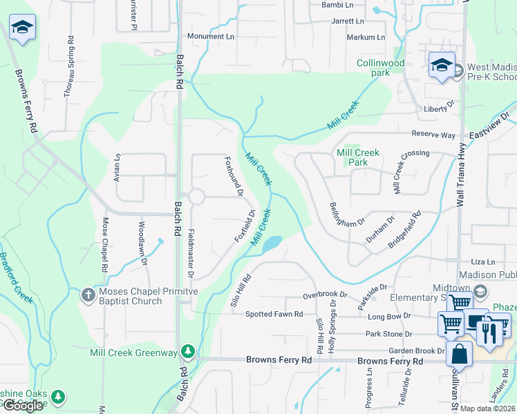 map of restaurants, bars, coffee shops, grocery stores, and more near 125 Foxfield Drive in Madison