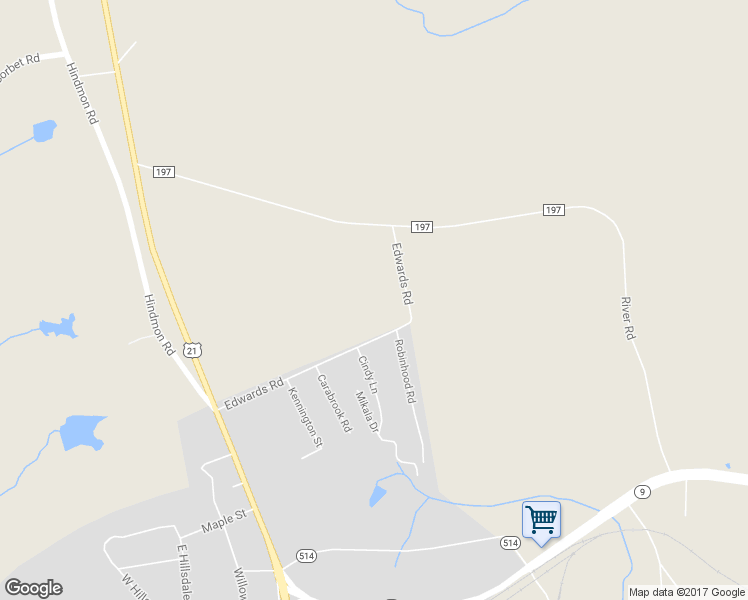 map of restaurants, bars, coffee shops, grocery stores, and more near 665 Edwards Road in Fort Lawn