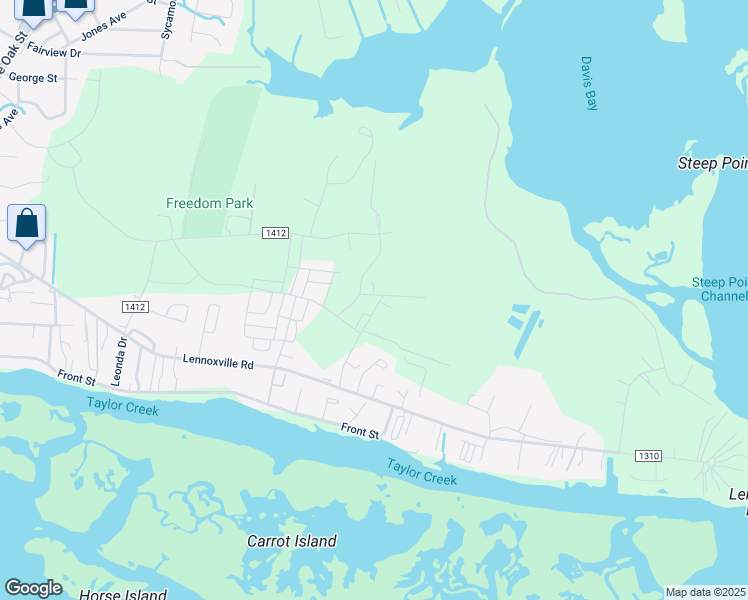 map of restaurants, bars, coffee shops, grocery stores, and more near 195 Chadwick Road in Beaufort