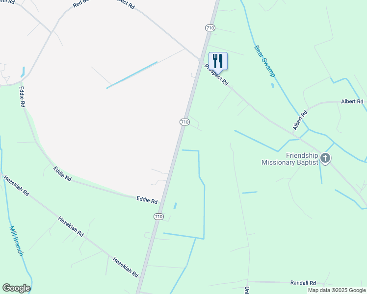 map of restaurants, bars, coffee shops, grocery stores, and more near North Carolina 710 in Pembroke