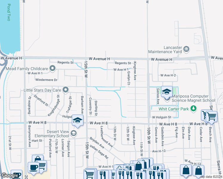 map of restaurants, bars, coffee shops, grocery stores, and more near in Lancaster