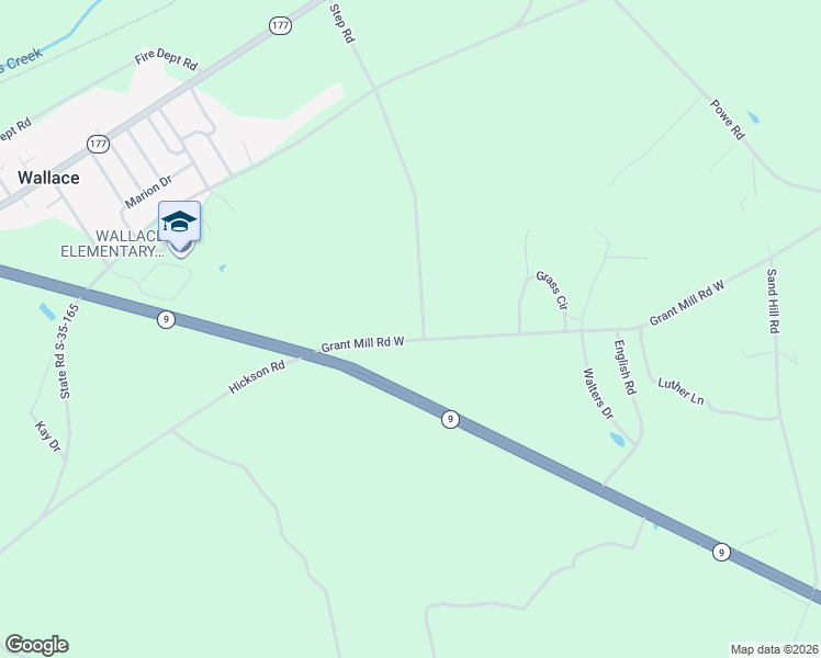 map of restaurants, bars, coffee shops, grocery stores, and more near 3671 Step Road in Wallace