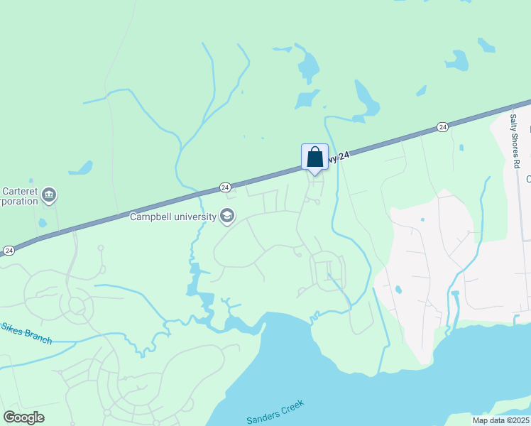 map of restaurants, bars, coffee shops, grocery stores, and more near 110 Sanders Creek Road in Newport