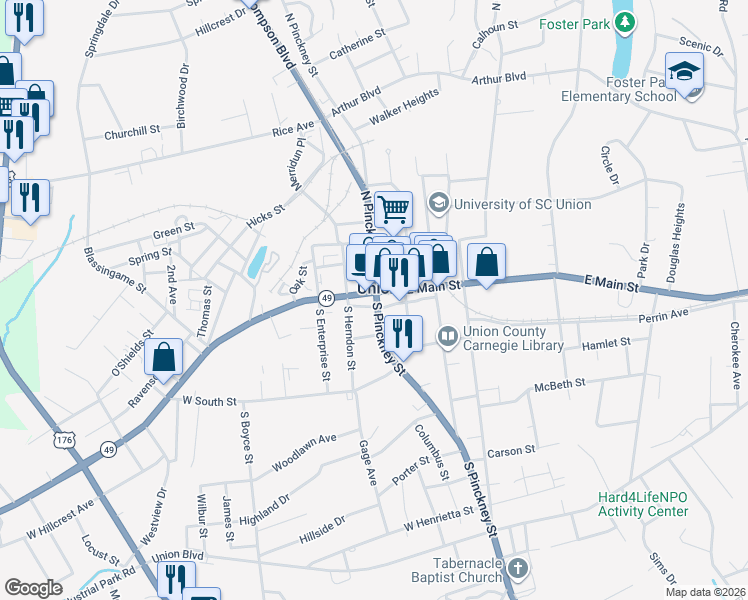 map of restaurants, bars, coffee shops, grocery stores, and more near 200-298 Pinckney St in Union