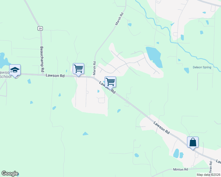 map of restaurants, bars, coffee shops, grocery stores, and more near 18501 Lawson Road in Little Rock