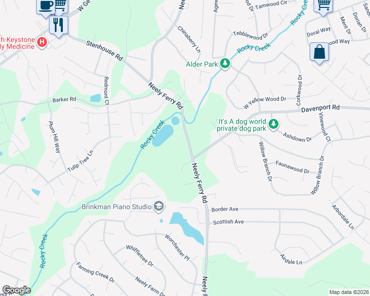 map of restaurants, bars, coffee shops, grocery stores, and more near 1038 Neely Ferry Road in Simpsonville
