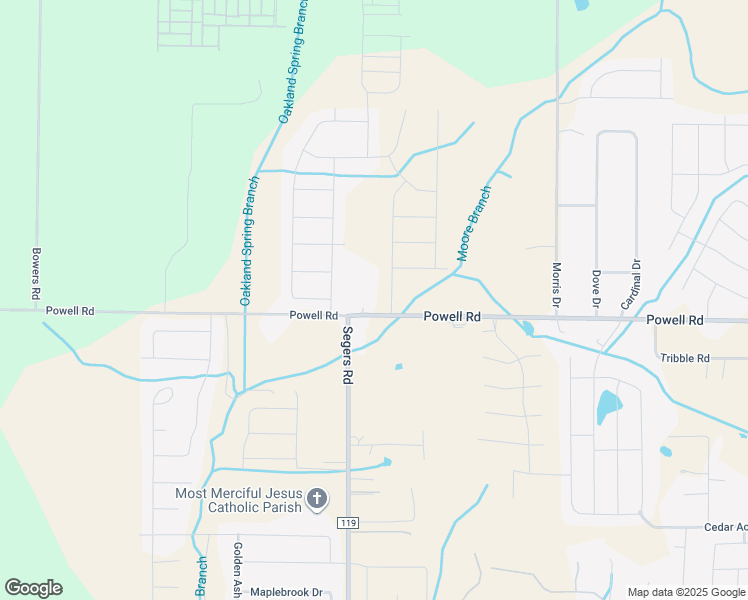 map of restaurants, bars, coffee shops, grocery stores, and more near 28465 Powell Road in Madison