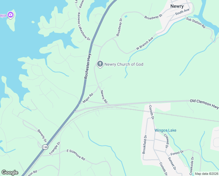 map of restaurants, bars, coffee shops, grocery stores, and more near 126 Newry Road in Seneca