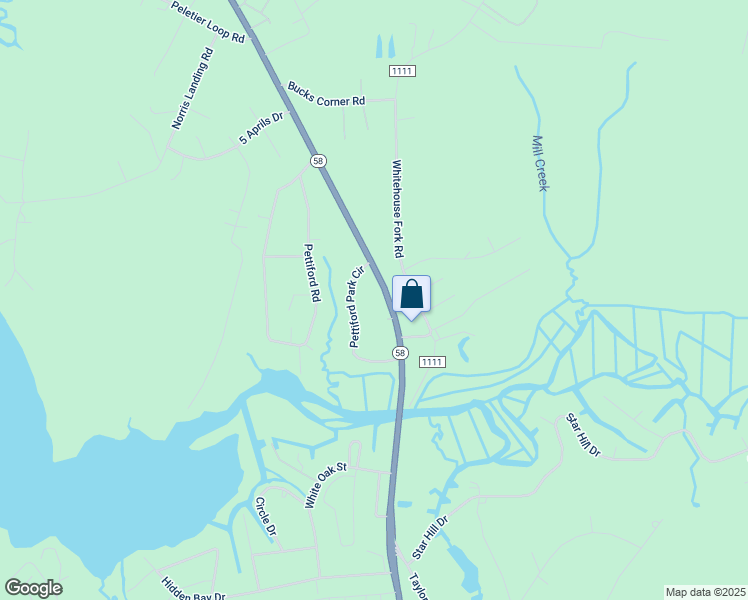 map of restaurants, bars, coffee shops, grocery stores, and more near 1113 North Carolina 58 in Cape Carteret