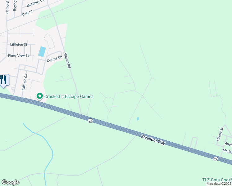 map of restaurants, bars, coffee shops, grocery stores, and more near 299 Elizabeth Drive West in Hubert