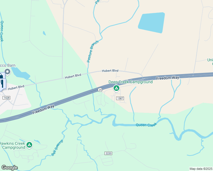 map of restaurants, bars, coffee shops, grocery stores, and more near in Hubert
