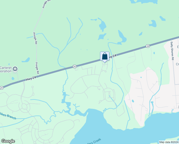 map of restaurants, bars, coffee shops, grocery stores, and more near 100-110 Sanders Creek Rd in Newport