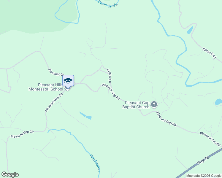 map of restaurants, bars, coffee shops, grocery stores, and more near 434 Cougar Lane in Ellijay