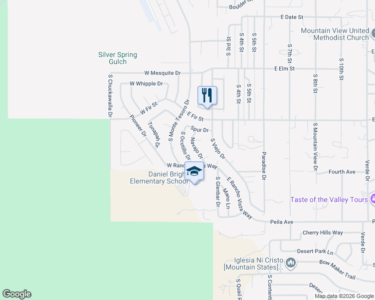 map of restaurants, bars, coffee shops, grocery stores, and more near 71 Angus Circle in Cottonwood