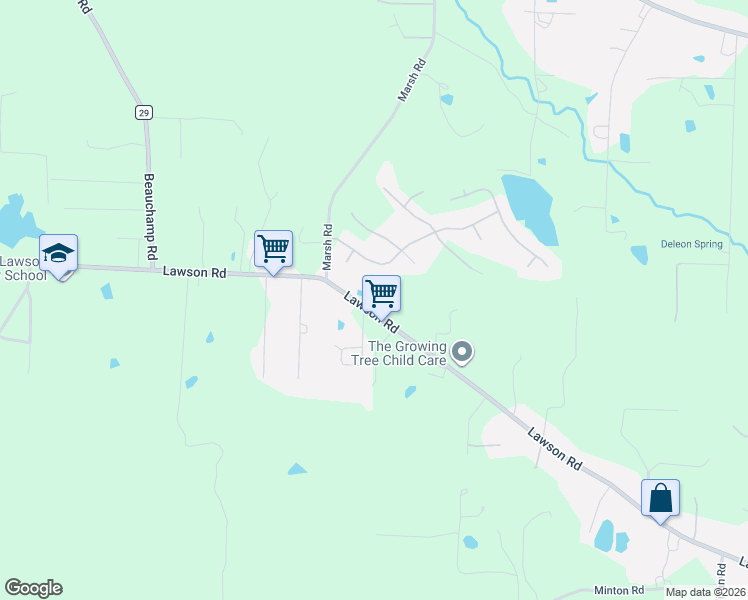 map of restaurants, bars, coffee shops, grocery stores, and more near 18500 Lawson Road in Little Rock