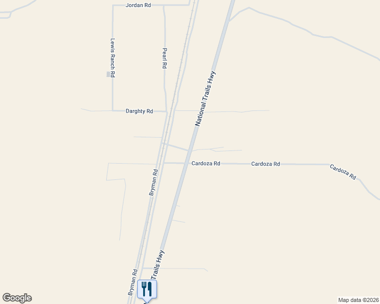 map of restaurants, bars, coffee shops, grocery stores, and more near 25677 National Trails Highway in Helendale