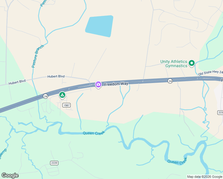 map of restaurants, bars, coffee shops, grocery stores, and more near 3141 Freedom Way in Hubert