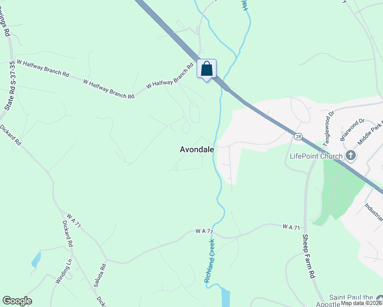map of restaurants, bars, coffee shops, grocery stores, and more near 303 Arrowood Circle in Seneca