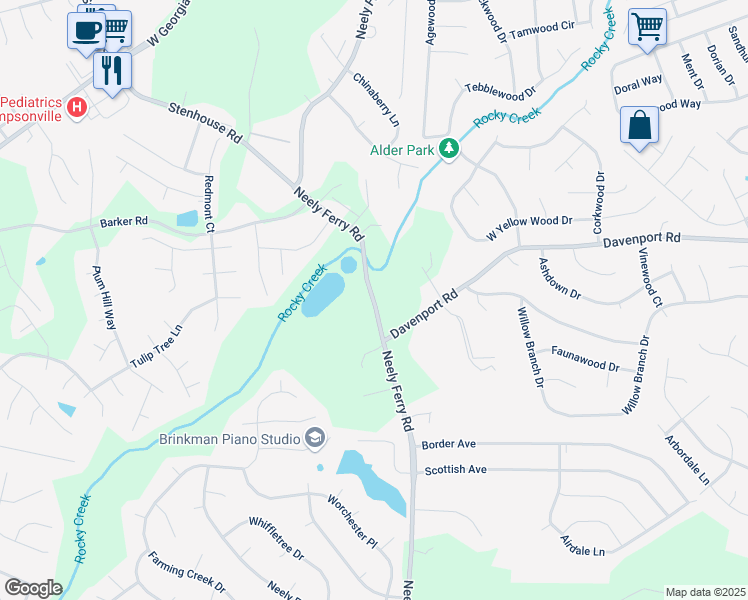 map of restaurants, bars, coffee shops, grocery stores, and more near 1034 Neely Ferry Road in Simpsonville