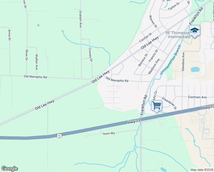 map of restaurants, bars, coffee shops, grocery stores, and more near 200 1st Avenue in Tuscumbia
