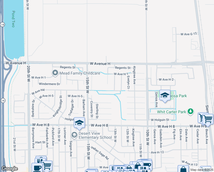 map of restaurants, bars, coffee shops, grocery stores, and more near 45839 York Place in Lancaster