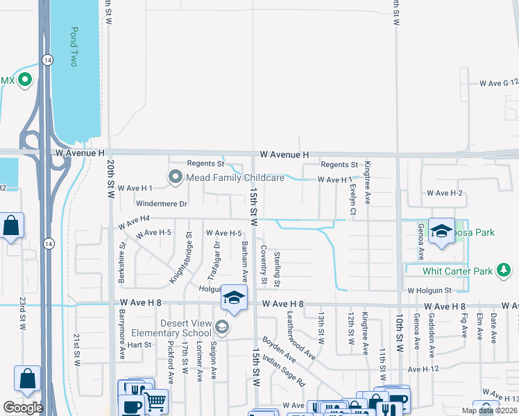 map of restaurants, bars, coffee shops, grocery stores, and more near 45824 Coventry Ct. in Lancaster