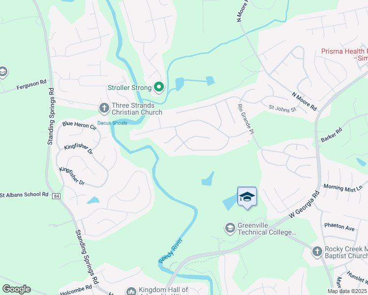map of restaurants, bars, coffee shops, grocery stores, and more near 59 Tippecanoe Street in Simpsonville