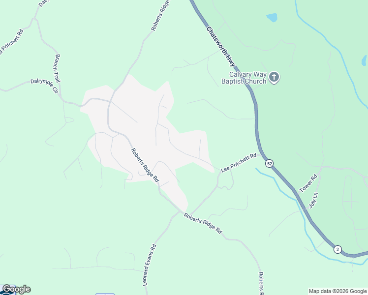map of restaurants, bars, coffee shops, grocery stores, and more near 57 North Burgess Drive in Ellijay