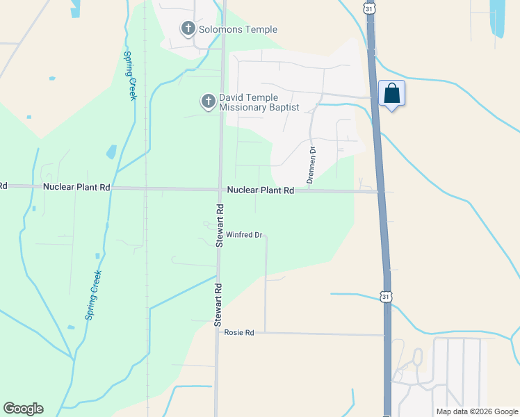 map of restaurants, bars, coffee shops, grocery stores, and more near 20124 Nuclear Plant Road in Tanner