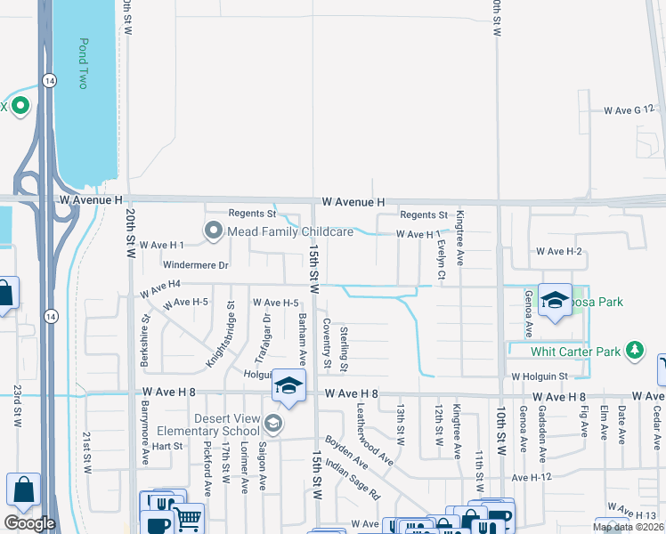 map of restaurants, bars, coffee shops, grocery stores, and more near 45824 Coventry Ct in Lancaster