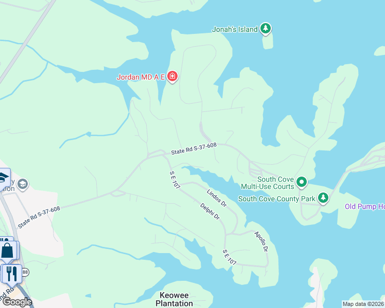 map of restaurants, bars, coffee shops, grocery stores, and more near 410 South Cove Road in Seneca