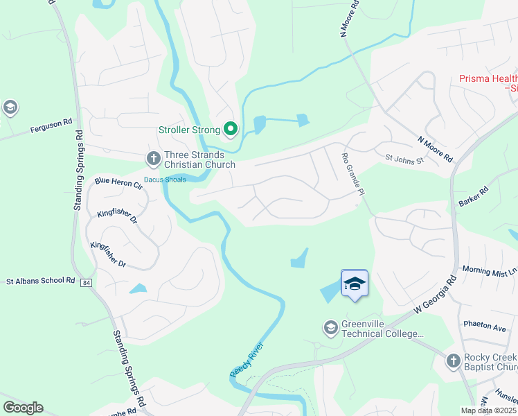 map of restaurants, bars, coffee shops, grocery stores, and more near 59 Tippecanoe Street in Simpsonville