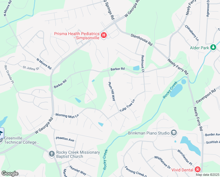 map of restaurants, bars, coffee shops, grocery stores, and more near 6 Hushpah Court in Simpsonville
