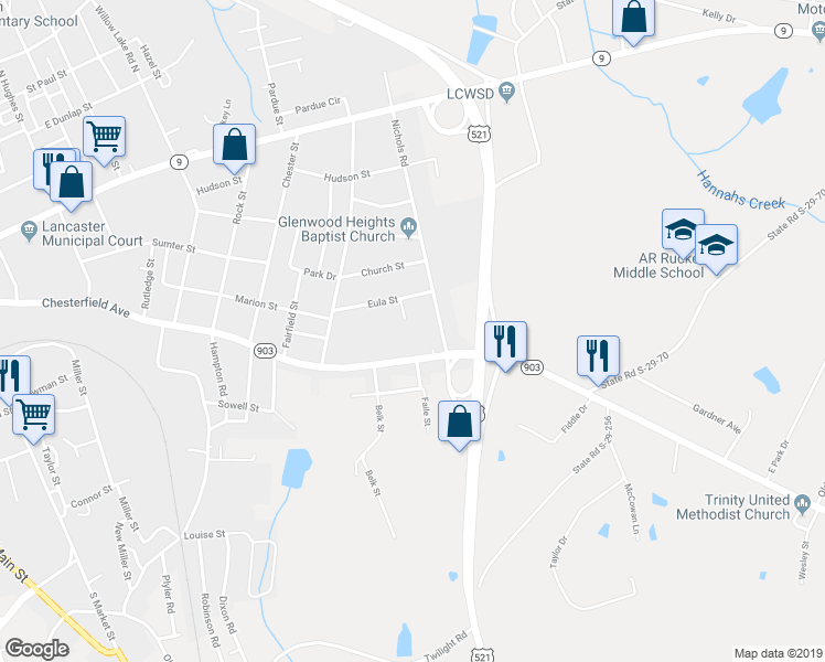 map of restaurants, bars, coffee shops, grocery stores, and more near 1208 Chesterfield Avenue in Lancaster