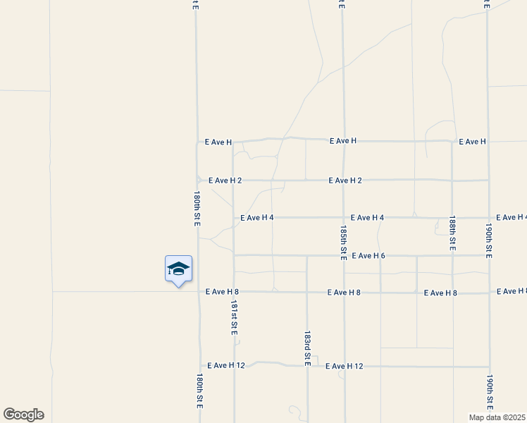 map of restaurants, bars, coffee shops, grocery stores, and more near 45815 182nd Street East in Lancaster