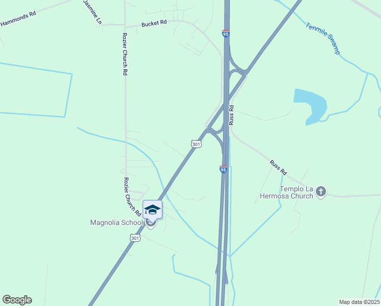map of restaurants, bars, coffee shops, grocery stores, and more near 11039 U.S. 301 in Lumberton